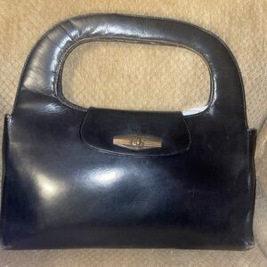 Vintage Black Leather Handbag